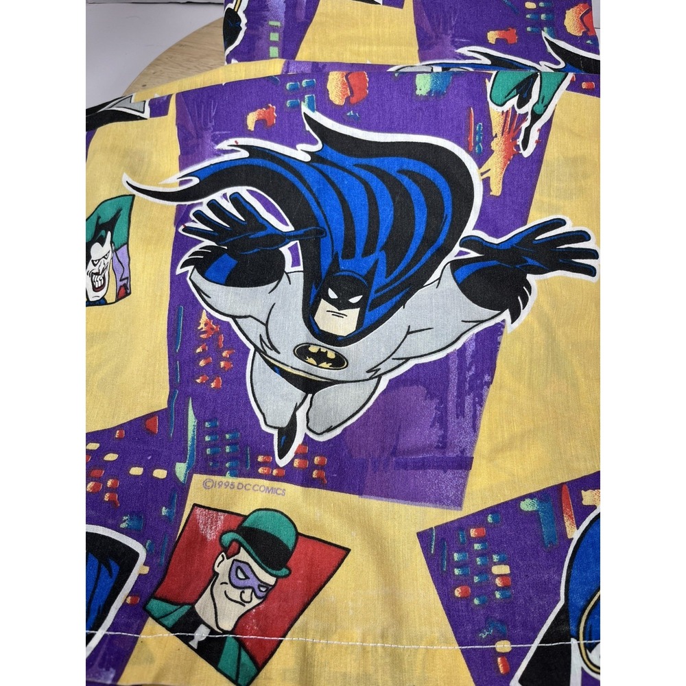 Vintage DC Comics Drapery Panel Curtains 55x39 Batman Robin Joker 1995 Lot Of 2